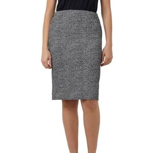 Ann Taylor Gray vintage plaid Tweed Lined Pencil Skirt